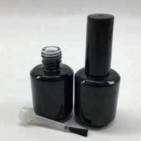 High end 5ml 8ml 15ml black clear round glass nail polish bottles with screw cap and brush